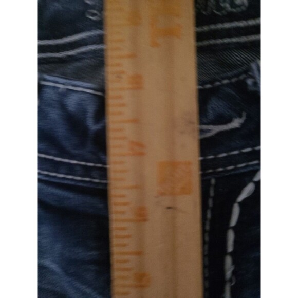 Miss Me Jeans Womens 27 Blue Boot Low Rise Thick Stitch Y2K Western Ranch Rodeo - Picture 6 of 15